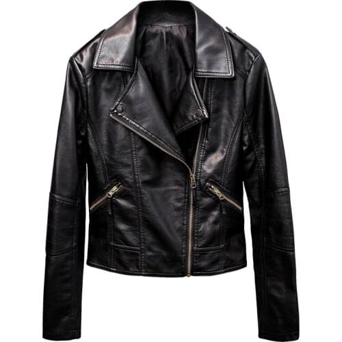 Top selling product in 2020 Lady leather coat Stylish clothes Women leather jacket PU short jackets Spring / autumn Outwear 82