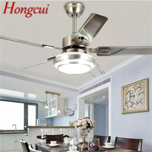 Hongcui Ceiling Fan Light LED Lamp Modern Simple For Home Dining Room Bedroom Restaurant 110V 220V