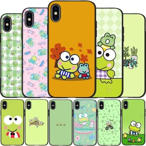 Keroppi black Silicone Phone Case For iPhone 12 XR XS Max 5 5S SE 2020 6 6S 7 8 PLUS X 11Pro Max 11 Cover