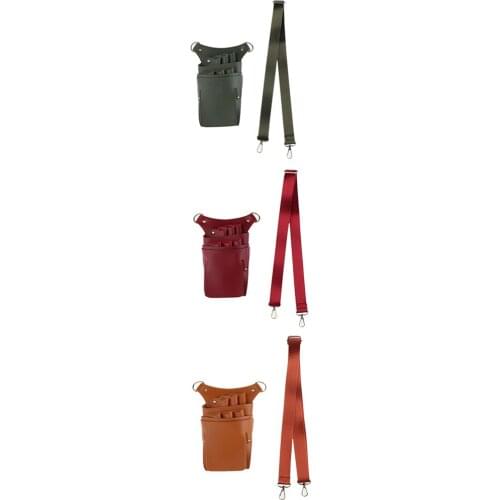 PU Leather Hair Scissor Holster Bag Pouch Holder With Waist Belt