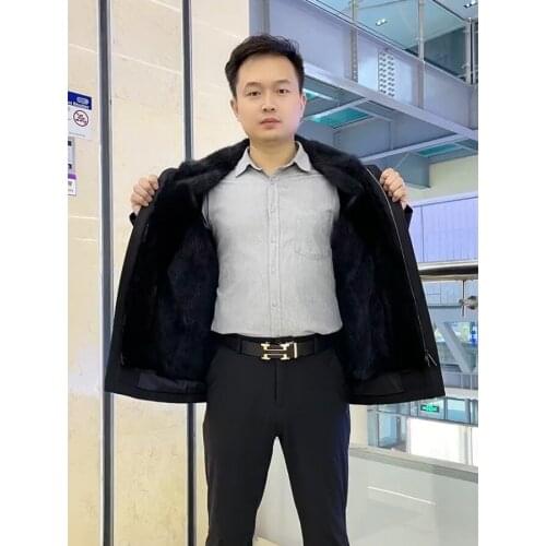 Natural Mink Fur Jacket Men Hooded Parka Winter Warm Fashion Fur Coat High Quality Outwear Plus Size Custom