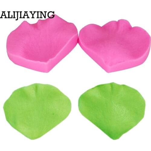 M1197 2 pcs/set Leaves Rose flower petal Cake Mold Sillicone Leaf Shape Fondant Cake Mold DIY Baking Cake Decorating Tools