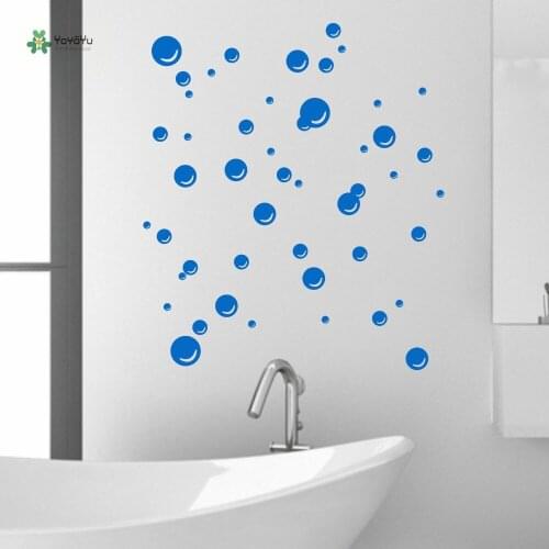 YOYOYU Wall Decal 48 Bubbles 20mm - 80mm Bathroom Wall Decoration Art Vinyl Decor Bedroom Kitchen Car Poster YO142