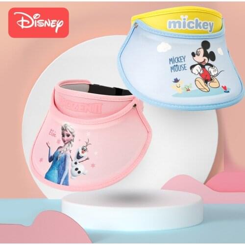 New Disney New Summer Sun Hat for Children Outdoors Sunscreen Bucket Hat Lotus Leaf Hat with Big Eaves Adjustable Baseball Cap