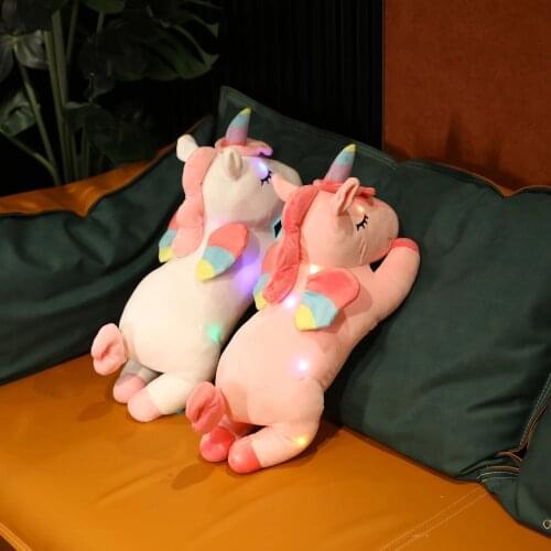 New 50cm Giant Colorful Glowing Unicorn Luminous Plush Toys Kawaii Light Up Led Unicorn Stuffed Toys Doll Kids Christmas Gift