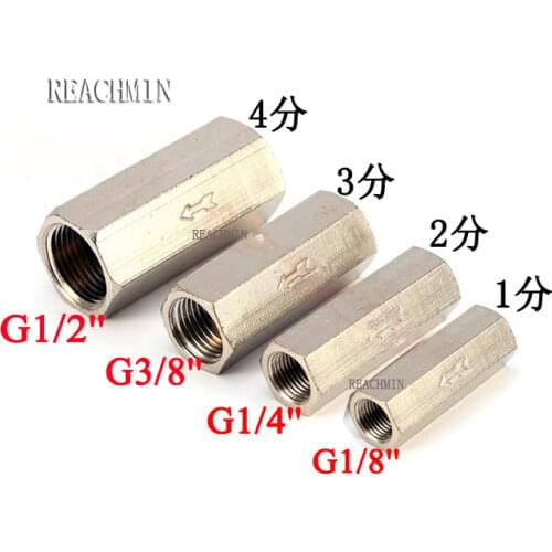 1/8"1/4" 3/8" 1/2" 3/4" BSP Female Full Ports Air Check Valve One Way Non-Return Nickel-Plated Brass Valve For Air Water Oil Gas