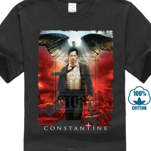 Constantine 2005 Movie Poster Keanu Reeves T Shirt 100% Cotton All Sizes S 4Xl