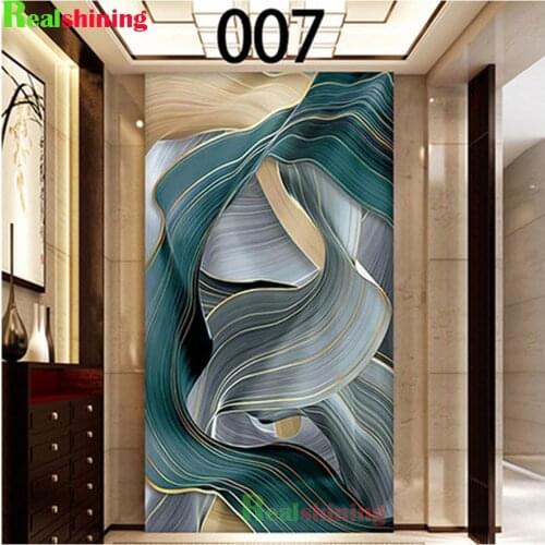 Luxury Abstract Line Ribbon Diamond Embroidery Full Square Round Diamond Painting Green Gold Art Wall Art Picture N1846