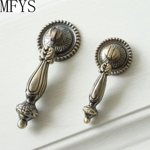 Drop Dresser Knobs Drawer Pull Handles Hanging Kitchen Cabinet Knobs Handle Pull Antique Bronze Decorative Furniture Hardware