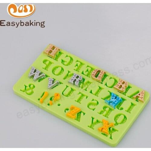 2016New Arrivals 26 Capital Letter 3D Silicone Alphabet Mold Fondant Birthday Cake Decorating Baking Cookie Tools