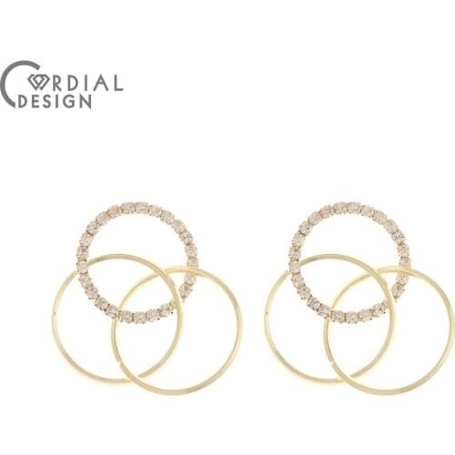 Cordial Design 100Pcs DIY/Rhinestone Connectors/Hand Made/Claw Chain/Loop Shape/Jewelry Findings & Component/Earring Accessories