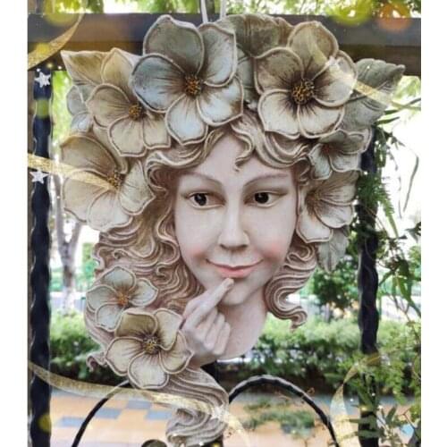 Modern Resin Wall Angel Hanging Vase Decor Home Furnishing Crafts Decoration Livingroom Silk Fake Flowe Arrangment Ornaments Art