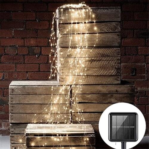 Solar Power 200 leds Solar Vines lights 2m Copper Wire Branch lights led fairy string lights Christmas Wedding Party Dec