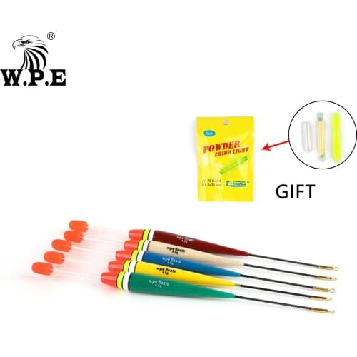 W.P.E Fishing Float 5pcs/pack 4g/5g Barguzinsky Fir Float 20cm-23cm Vertical Buoy Float Carp Fishing Tackle with free Lightstick