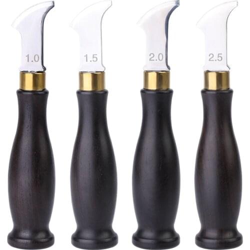LMDZ 1/1.5/2/2.5mm Sandalwood Leather Edge Creaser Marking Edge Lineer Pressure Edge Device Trimmer Crimping Leather Tools