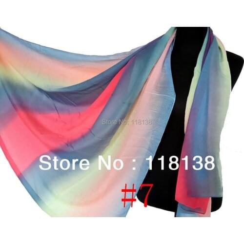 10pcs/lot Oversize Womens Fashion Multi Colors Stripe Print Scarf Polyester Scarves , Free Shipping