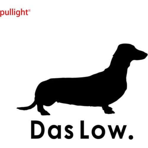 13*9.5CM DAS LOW.Funny Animal Dachshund Dog Motorcycle Car Sticker Decal Car Accessories