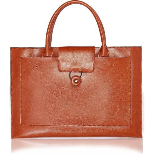 14Inch Mackbook Thin Light High Capacity Fashion Leather Shoulder Laptop Bag Waterproof BriefcasesBags 3 In 1Handbag