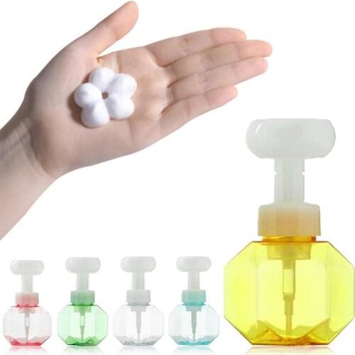 300ml Flower/Bear Paw Stamp Soap Dispenser Liquid Soap Dispenser Soap Foam Flower Empty Plastic Bottle Foam Pump Head Bottle