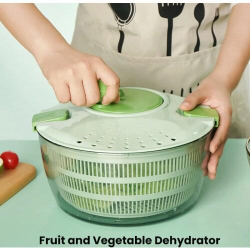 4000ml Manual Vegetables Dryer Salad Spinner Dehydrator Multifunction Fruits Washing Draining Basket Kitchen Gadgets