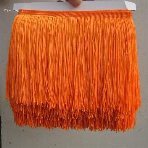 5 Yard 15CM Wide Orange Lace Fringe Trim Tassel Fringe Trimming For Diy Latin Dress Stage Clothes Accessories Lace Ribbon