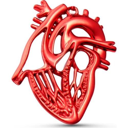 Anatomical Heart Brooch Metal Lapel Red Color Pin Anatomy Jewelry Wholesale Doctor Nurse Medical Student Nerd Biology Love Gift