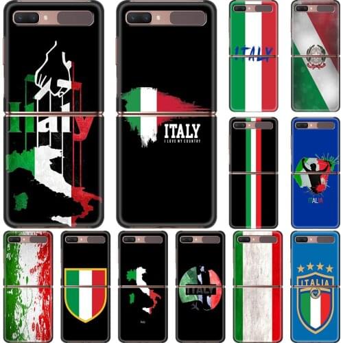 Italy flag Phone Case For Samsung Galaxy Z Flip Fold Black Hard PC Cover For Samsung Z Flip 5G Mobile Bag Shell