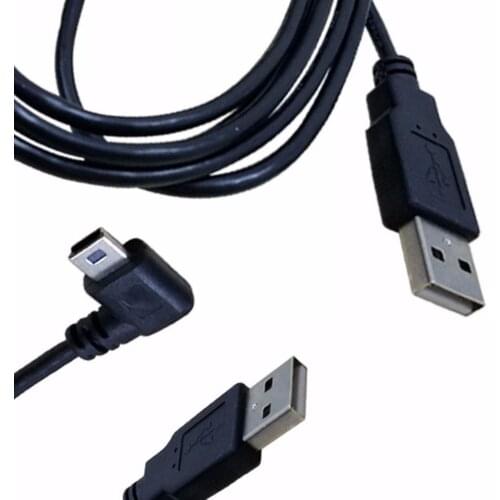 Left Angled 90 Degree Plug Data Cable For Mobile Phone Cord USB 2.0 A Male Plug to Mini 5 Pin 1.5M/5FT 3M/10FT Cable Accessories