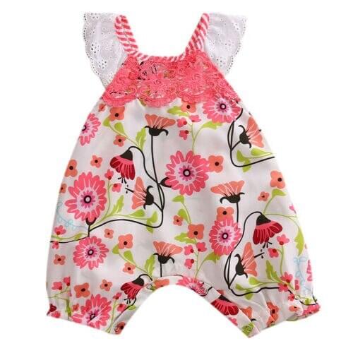 Baby Girl Clothes Newborn Baby Girl Floral Sleeveless Romper Jumpsuit Ruffles Clothes Outfits USA
