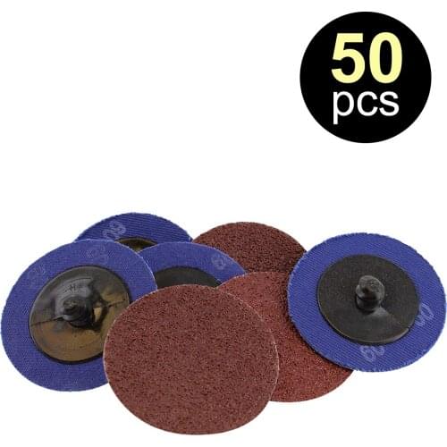 50PCS 2 Inch Roloc Disc 60 Grit Aluminum Oxide Roll Lock Sanding Discs