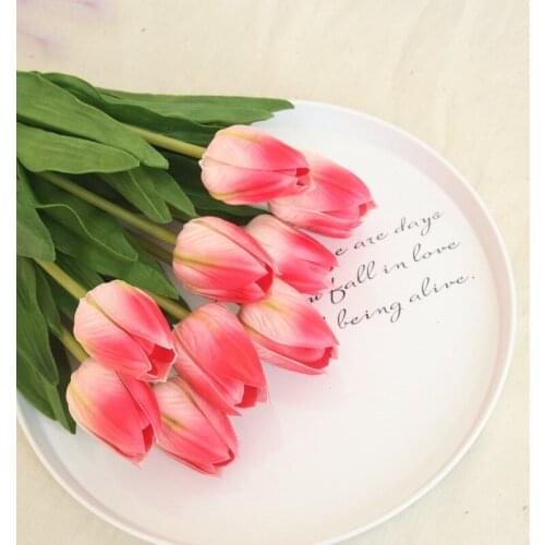 46cm Long Artificial Tulip Pu Latex Branch Fake Bouquet Real Touch Flowers for Home Display Wedding Decorative Flowers Wreaths