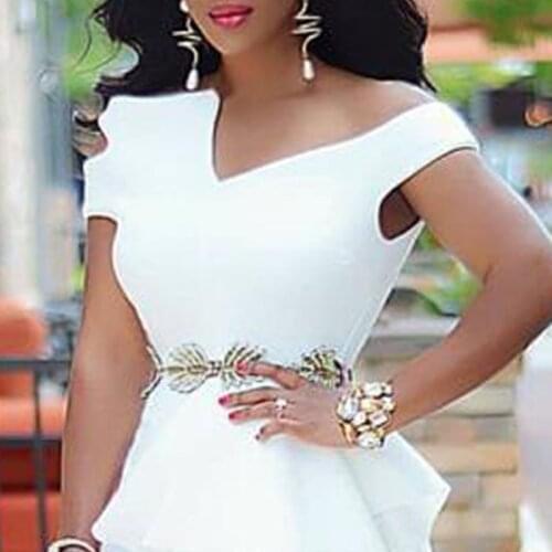 Classic Elegant White Plus Size Solid Pencil Slim Dress Women Spring Summer Office Lady Work Bodycon Short Mini Dresses Female