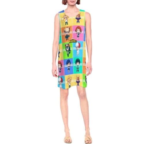 My Hero Academia Dress Anime Cosplay Casual 3D Print Crewneck Kawaii Shortless Streetwear School Summer Clothes For Women Girl