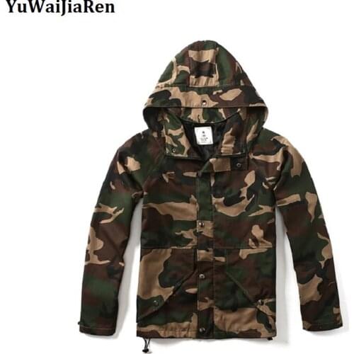 YuWaiJiaRen Camouflage Jackets Men Spring Autumn Fashion Street Military Male Camo Bomber Hooded Coat Jaqueta Masculina