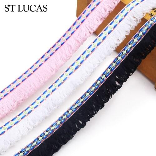 New Width 3cm White Pink Fashion Lace Trim Tassel Ribbon Bohemia Style Sewing Lace For Garment Crafts Handmade DIY Accessory