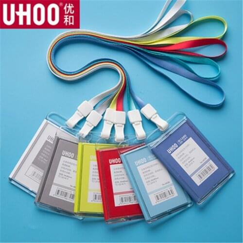 The new acrylic work Card Badge set student card bus card work license set custom lanyard 6027-6028