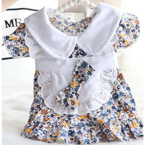 Pets Clothes Female Floral Hanbok Maltese Puppy Summer Dress Cat Small Skirt For Dogs Shih Tzu Pomeranian Yorkies Poodle Bichon