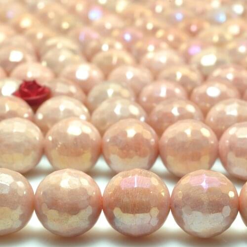 Titanium Sunstone Faceted Round Loose Beads Wholesale Gemstone Semi Precious Stones Bracelet Necklace Diy Jewelry Making Design
