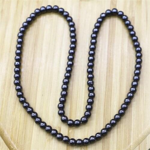 4 Pieces of Natural Stone Magnetite Bracelet Hematite Loose Beads Non-magnetic Black Gallstone Necklace