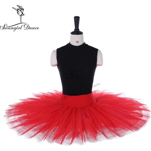 Half Ballet Tutu in red professional ballet tutu stage costumes pancake practice tutu skirts BT8923