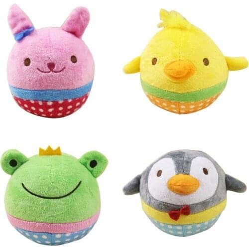Hot Cute Dog Cat Ball Toys Interesting Puppy Cat Plush Dogs Toys For Small Dog Bite Resistant Cute Animal Designs Chew Squeaker
