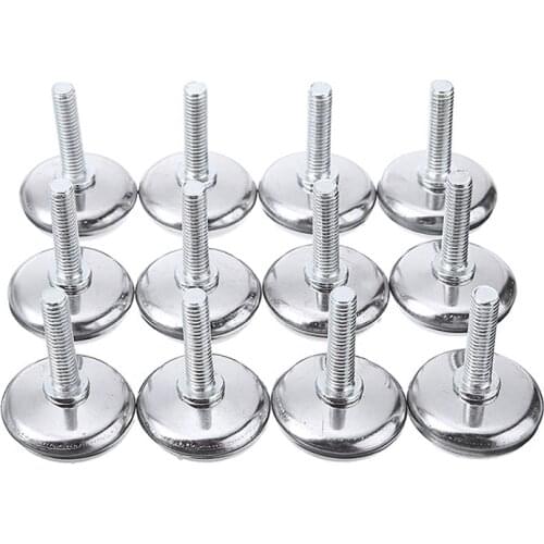 12pcs Adjustable Leveling Chair Leg Feet Furniture Mat Screw-in Base Sofa Bed Cabinet Table Floor Protector Leg Screws M6*25mm