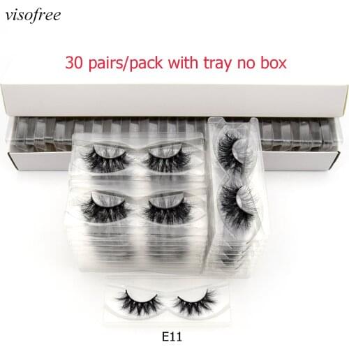 30 pairs/pack Visofree 3D Mink Lashes With Tray No Box Handmade Full Strip Eye Lashes Fake Eyelashes Makeup eyelashes cilios