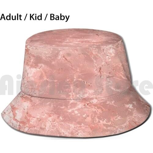 Rose Gold Pink Sparkle Marble Sun Hat 3229 Bucket Hat Marble Cute Pink White Funny Girly Pastel Pattern