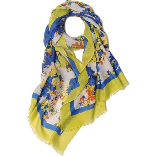 Silk cashmere exquisite printed womens fashion scarf shawl pashmina 65x185cm small scattered fringed