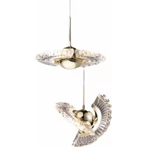 Nordic Light Luxury Bedroom Bed Chandelier Acrylic Imitation Crystal Long Line Small Chandelier Creative Restaurant Bar Lamp