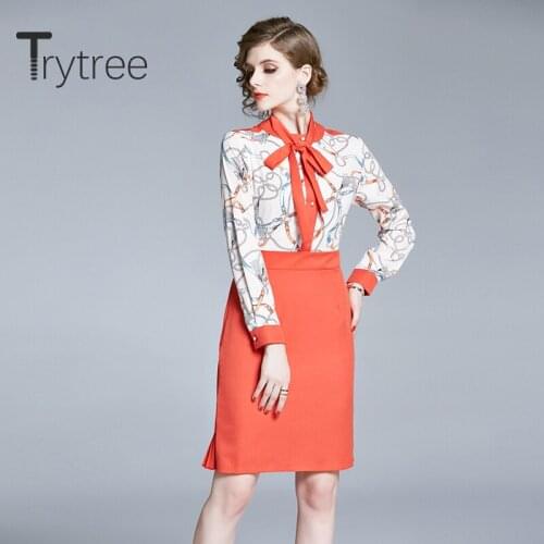 Trytree 2020 Spring Summer Women Casual Dress O-neck Single Breasted Patchwork Fashion Slim fit Elegant A-line Mini Shirt Dress