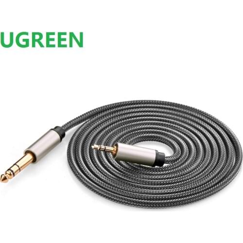 UGREEN 3.5mm to 6.35mm Audio line Aux Cable for Mixer Amplifier CD Player Speaker Gold Plated Jack 3.5 - 6.5 Male Audio Cable