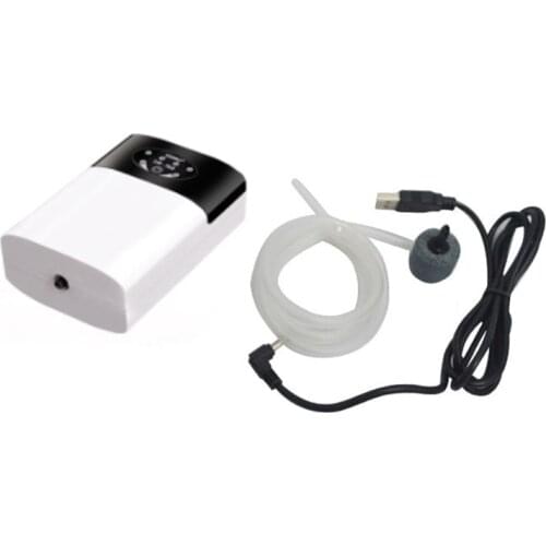 Internal Aquarium Rechargeable Silent Oxygen Pump Turtle Tank Built-in USB Charging Port Portable Fish Tank Air Pump