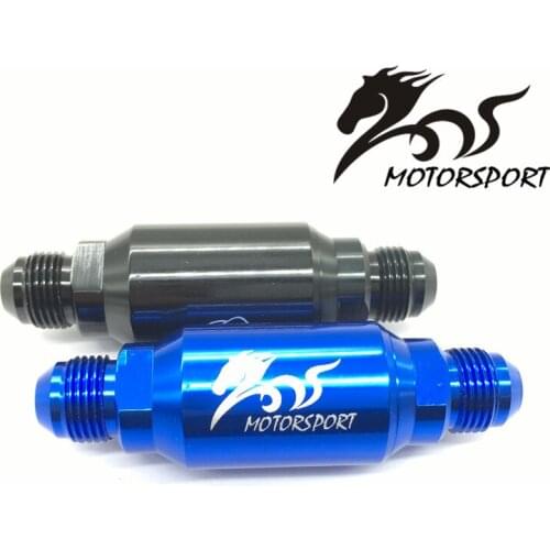 Billet In-Line Street Fuel Filter AN8 Male Blue,Black 40 microns Fuel filter AN8